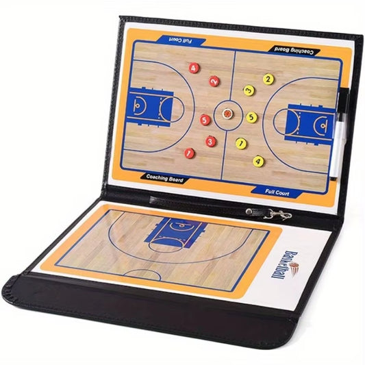 1Pc Magnetic Basketball Coaching Board - All-In-One Portable Clipboard Ergonomic Design Ideal for Basketball Coaches, Trainers